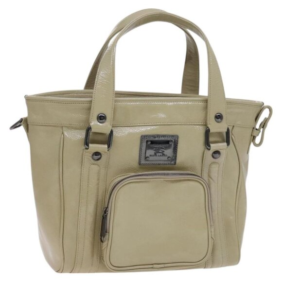 BURBERRY Blue Label Tote Bag Enamel Beige Auth ti2940 - Picture 1 of 16
